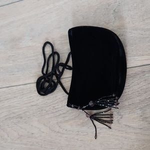 Vintage Black Velvet Evening Bag
